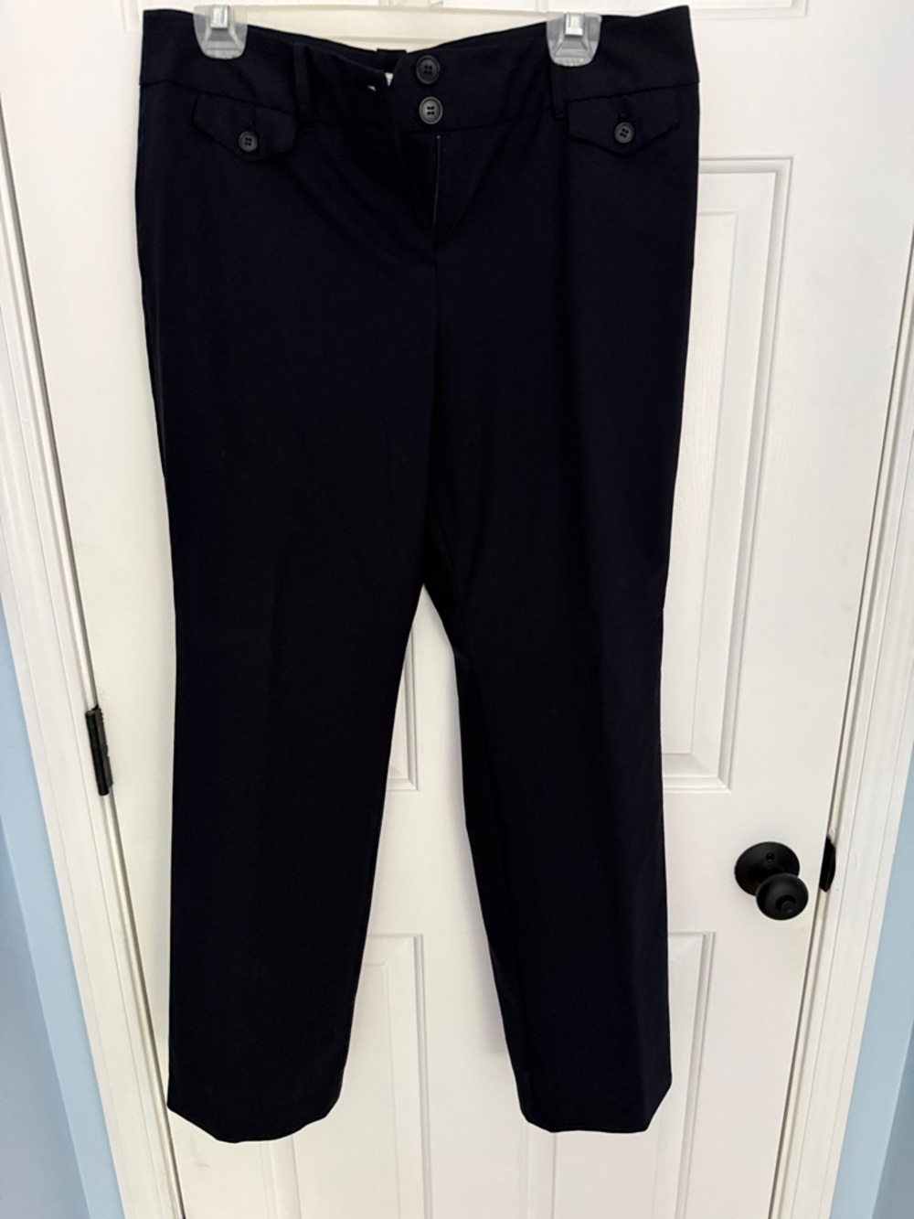 LOFT Navy Straight-Leg Dress Pants
